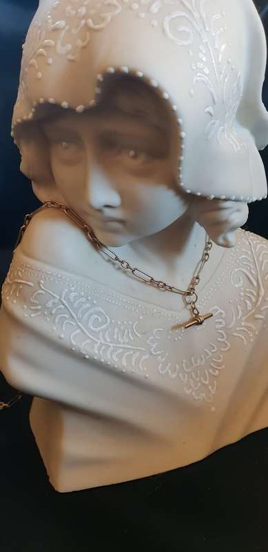Vintage 9ct gold made in Italy by Unoaerre fob chain with T-Bar
