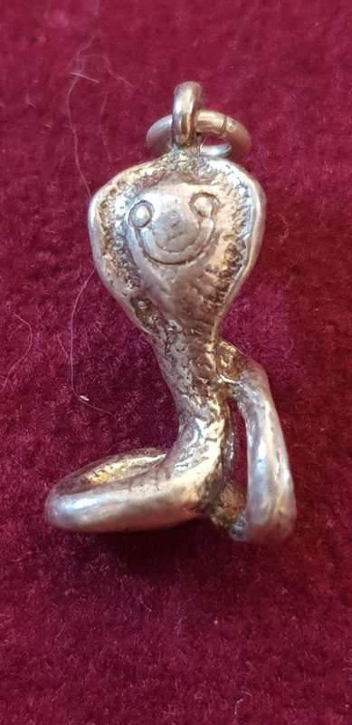 Solid Silver Cobra snake pendant
