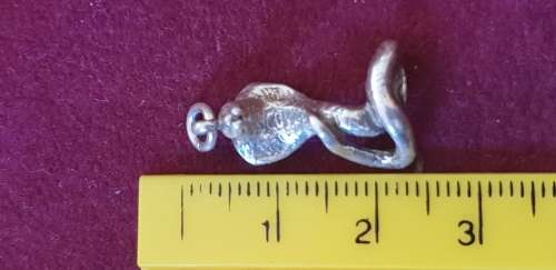 Solid Silver Cobra snake pendant