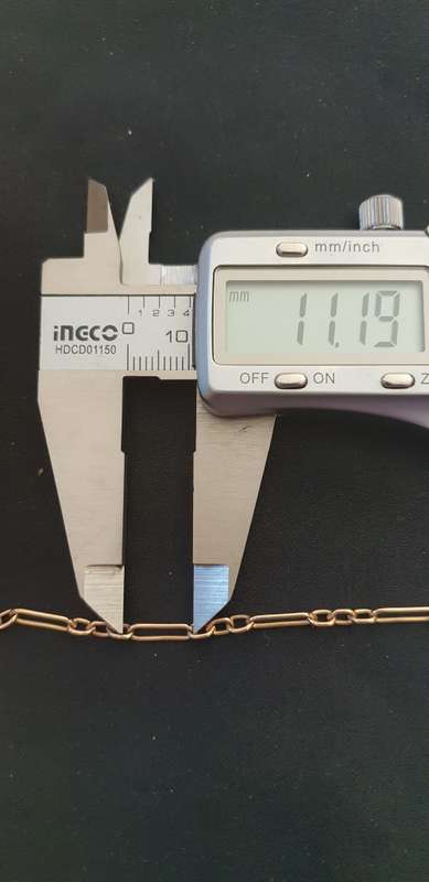Vintage 9ct gold made in Italy by Unoaerre fob chain with T-Bar