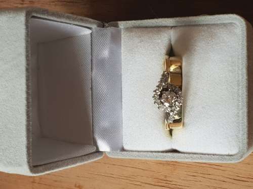18ct yellow & white gold diamond wedding ring & engagement ring claw set 0.50 carats