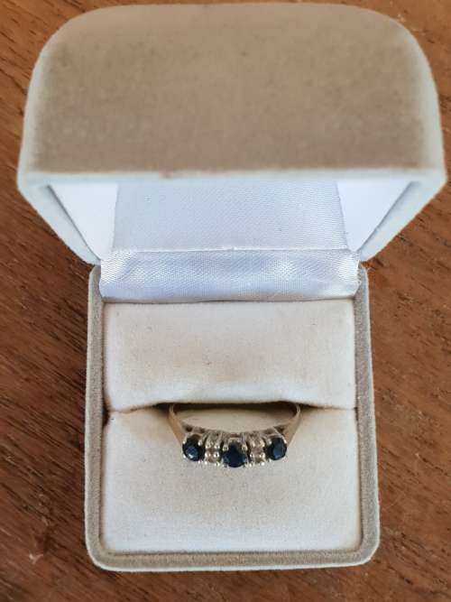 Vintage hallmarked -London H.W.T diamond and sapphire dress ring