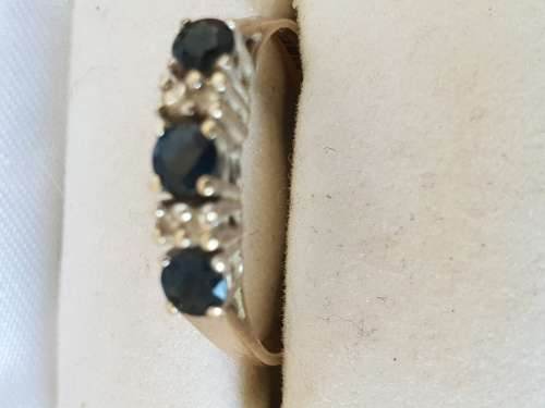 Vintage hallmarked -London H.W.T diamond and sapphire dress ring
