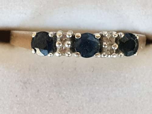 Vintage hallmarked -London H.W.T diamond and sapphire dress ring