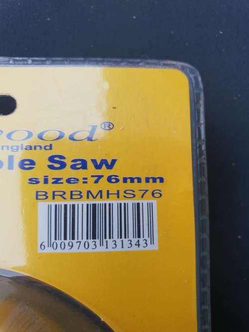 Bi Metal Hole Saw Brentwood -76mm -BRBMHS76
