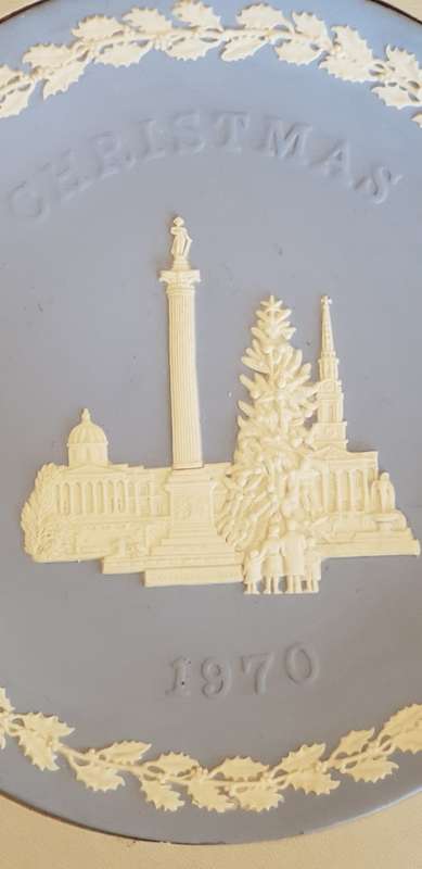 Wedgwood Blue and White Christmas Plate -Trafalgar Square-1970