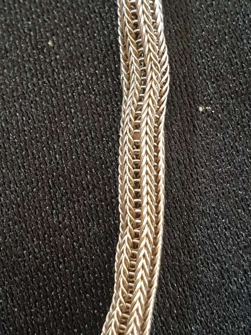 18ct genuine white gold Tubular woven necklace