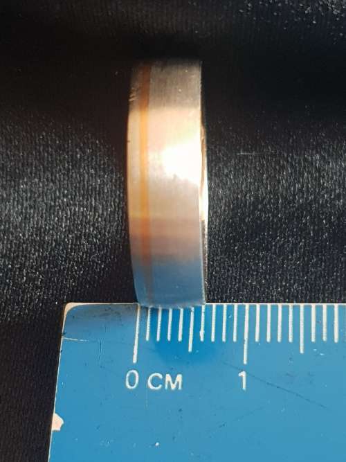 18ct gold 2 tone solid and heavy gents wedding band