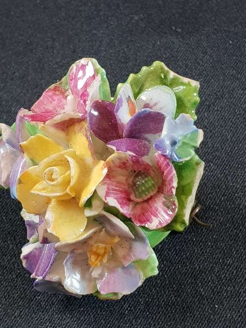 Assortment-6 vintage brooch`s including hand made Italian venetian micro mosaic glass beaded brooch