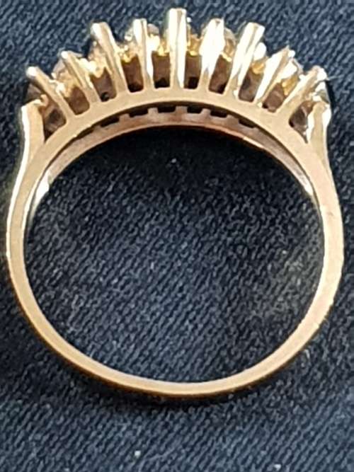 STUNNING! 14ct gold genuine sapphire and diamond eternity ring