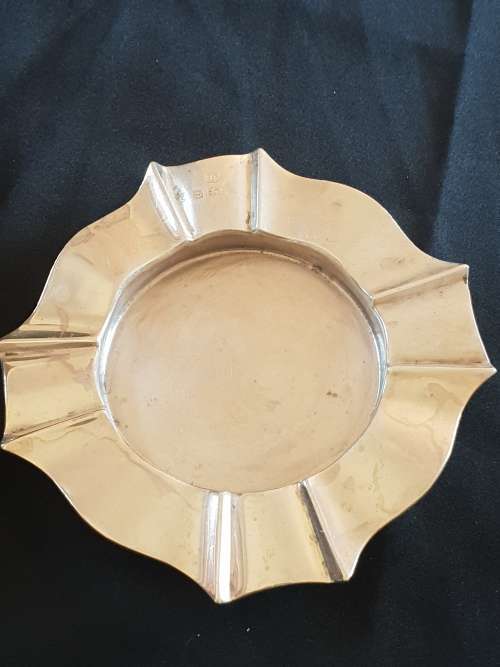 Mappin and Webb solid silver ashtray Birmingham +/- 1937