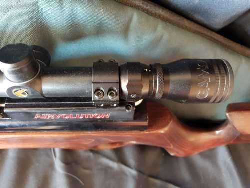 Airvolution Pellet Gun with scope and bag