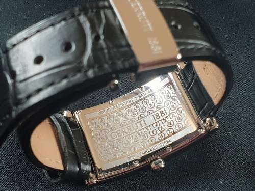 Cerruti 1881 Genova Donna ladies crystal and stainless steel watch with black leather strapandBox