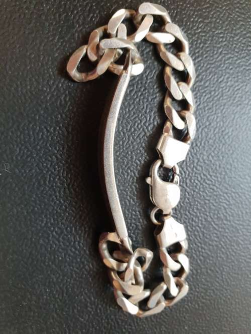 Solid `925` sterling silver  ID Bracelet ,31.8grams