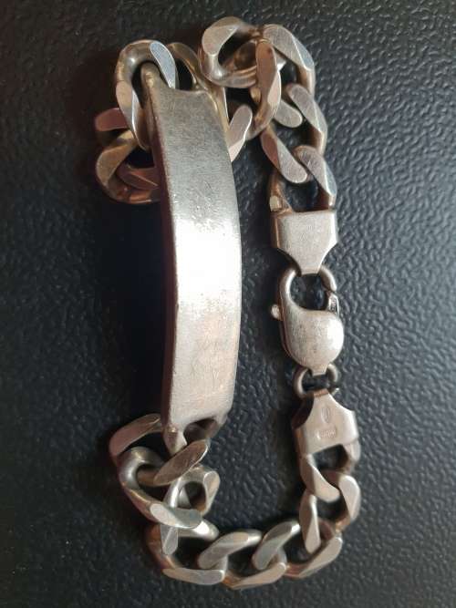 Solid `925` sterling silver  ID Bracelet ,31.8grams