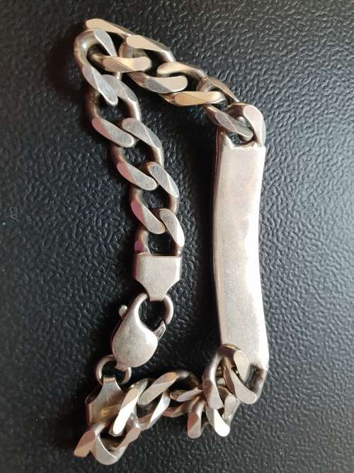Solid `925` sterling silver  ID Bracelet ,31.8grams