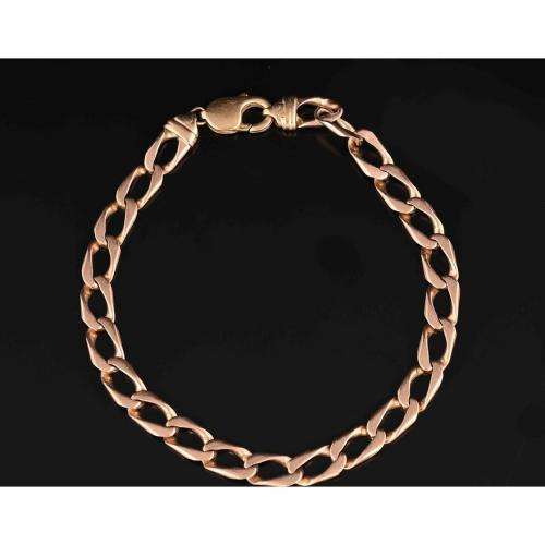Stunning Gents 9ct gold Figaro link bracelet
