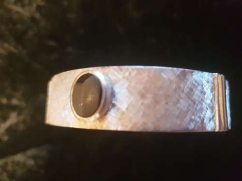Sterling silver Bangle set with onyx