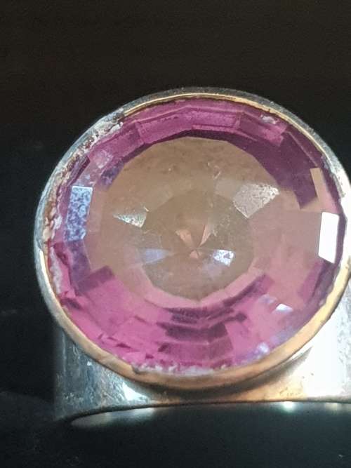 Large Silver and Amethyst Ring