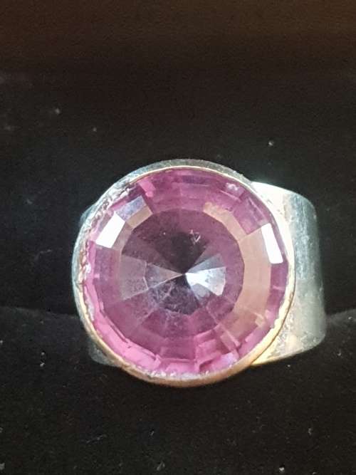 Large Silver and Amethyst Ring