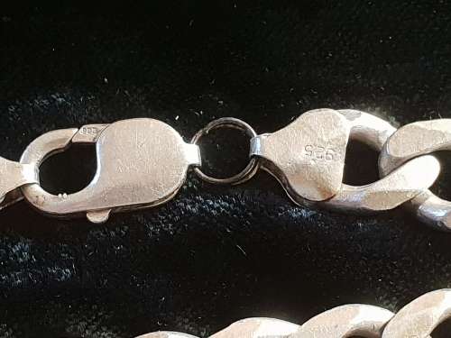 Solid Silver gents thick bracelet