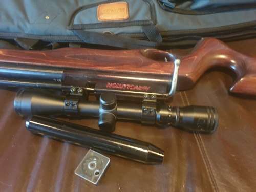 Airvolution Pellet Gun with scope and bag