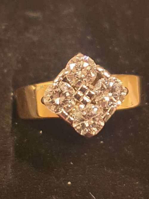 18ct and 1.00 carat of natural Diamond`s Ring hallmarked with African makers marking