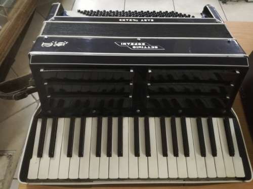 Rare vintage Settimio Soprani Baby Grand 96 key black Piano Accordion