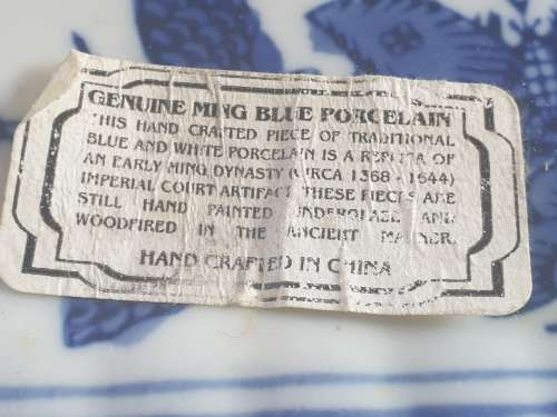Genuine Ming blue and White Butterfly trinket box -Rectangular