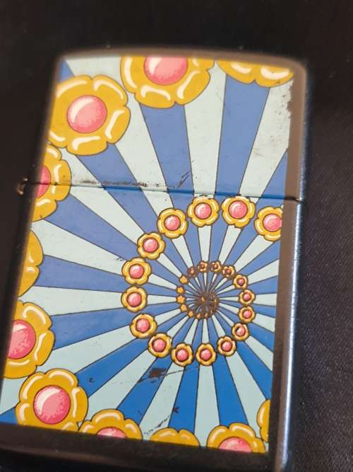 Zippo Lighter highly collectable 2003 blue,yellow,pink spiral patterned  zippo