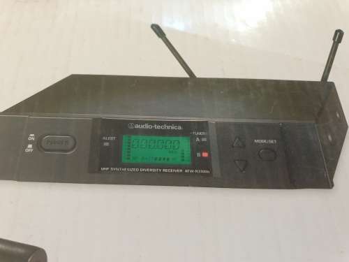 Audio Technica 3000 series cordless handheld microphone and receiver in box