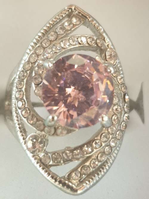 Ring Pink and White Bling