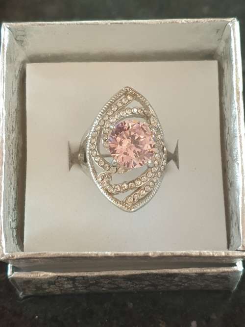 Ring Pink and White Bling