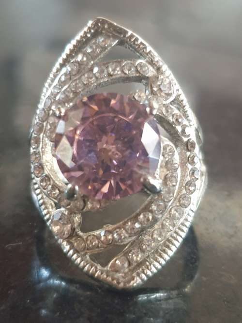 Ring Pink and White Bling
