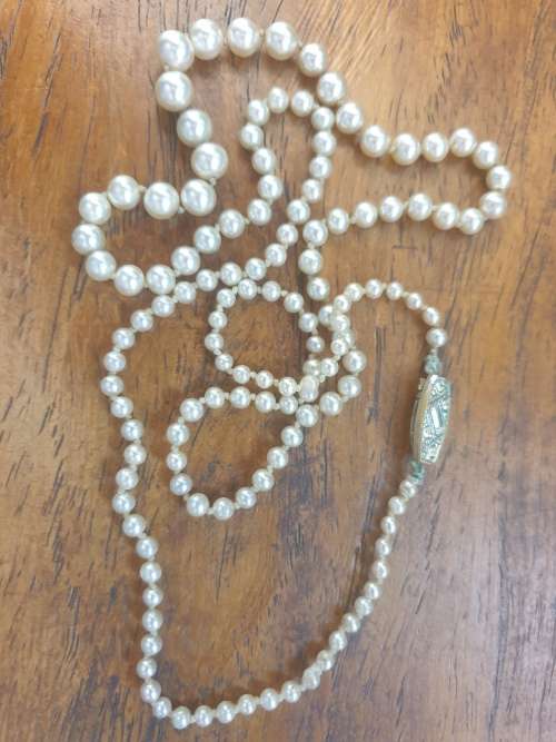 Antique perfectly graduated faux Pearl Necklace