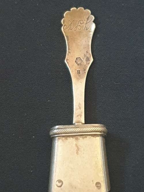 Solid Sterling silver antique sugar  shovel scoop spoon -Dutch-Hallmarked