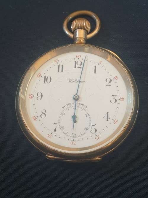Pocket watch-14ct gold plated Waltham from 1909