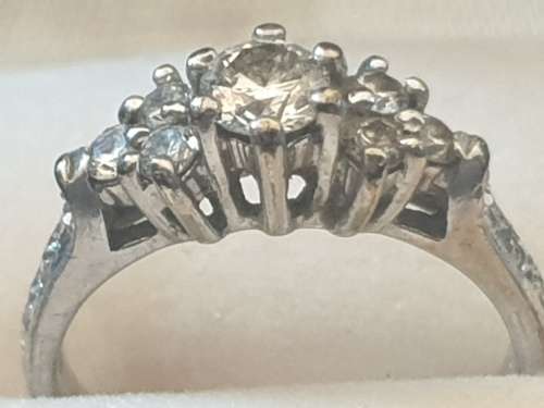 9ct white gold and diamond engagement ring