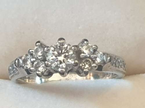 9ct white gold and diamond engagement ring