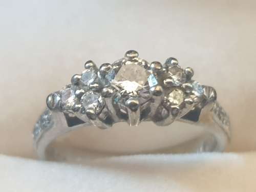 9ct white gold and diamond engagement ring