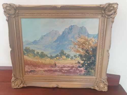 Carlo Sdoya Set of 2 oil original paintings in gold gilded frames