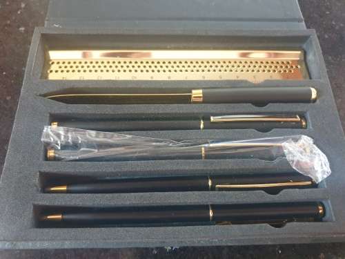 Pen gift set with letter opener.ruler etc in box