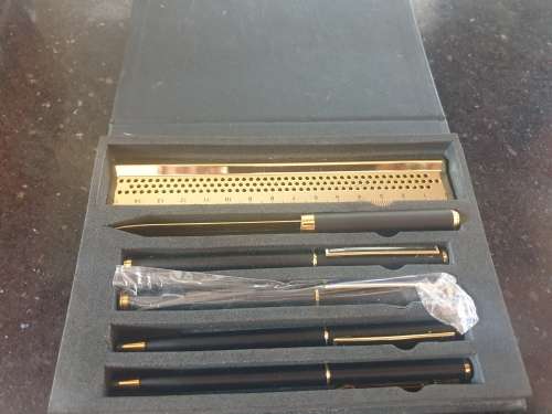 Pen gift set with letter opener.ruler etc in box