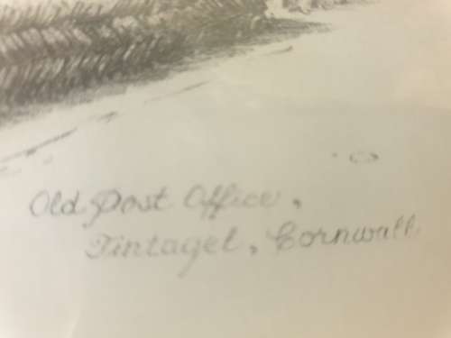 Bostcastle, Cornwall 2 watercolour paintings by John Bathgate&  3 old sketch  prints