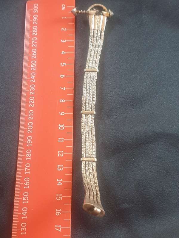Unique Rajasthani Indian Silver tone handmade snake-chain  bracelet with screw fastener