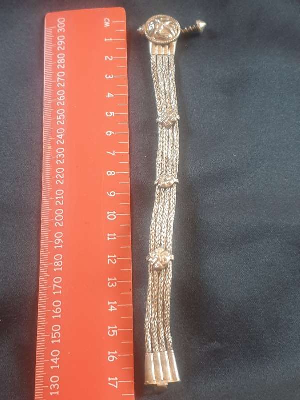 Unique Rajasthani Indian Silver tone handmade snake-chain  bracelet with screw fastener