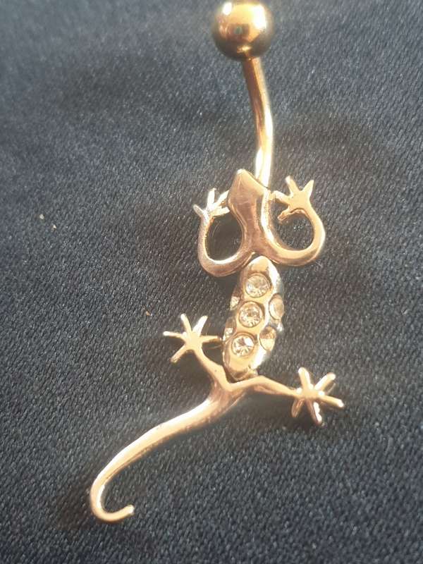 Belly Ring, articulated sterling silver & 9ct gold plated