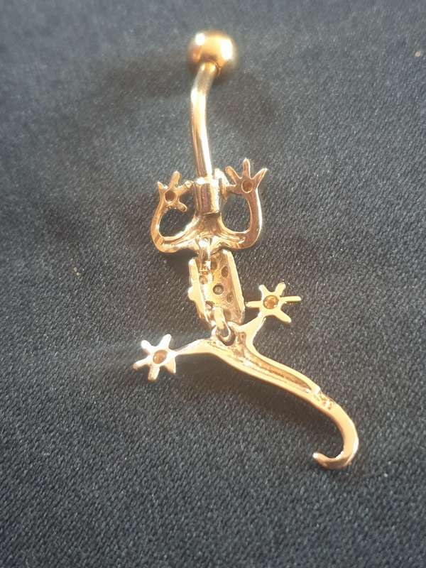 Belly Ring, articulated sterling silver & 9ct gold plated