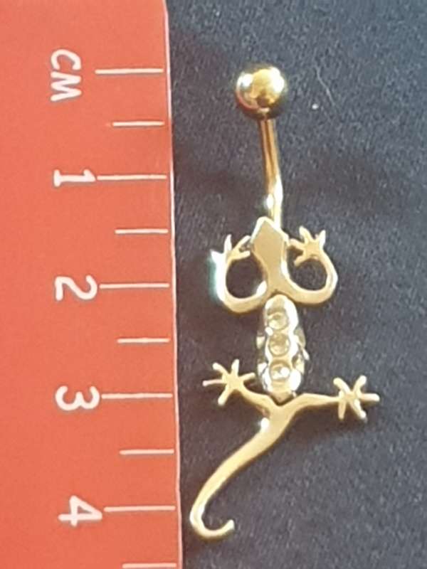 Belly Ring, articulated sterling silver & 9ct gold plated