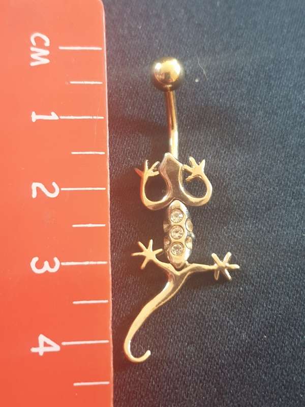 Belly Ring, articulated sterling silver & 9ct gold plated